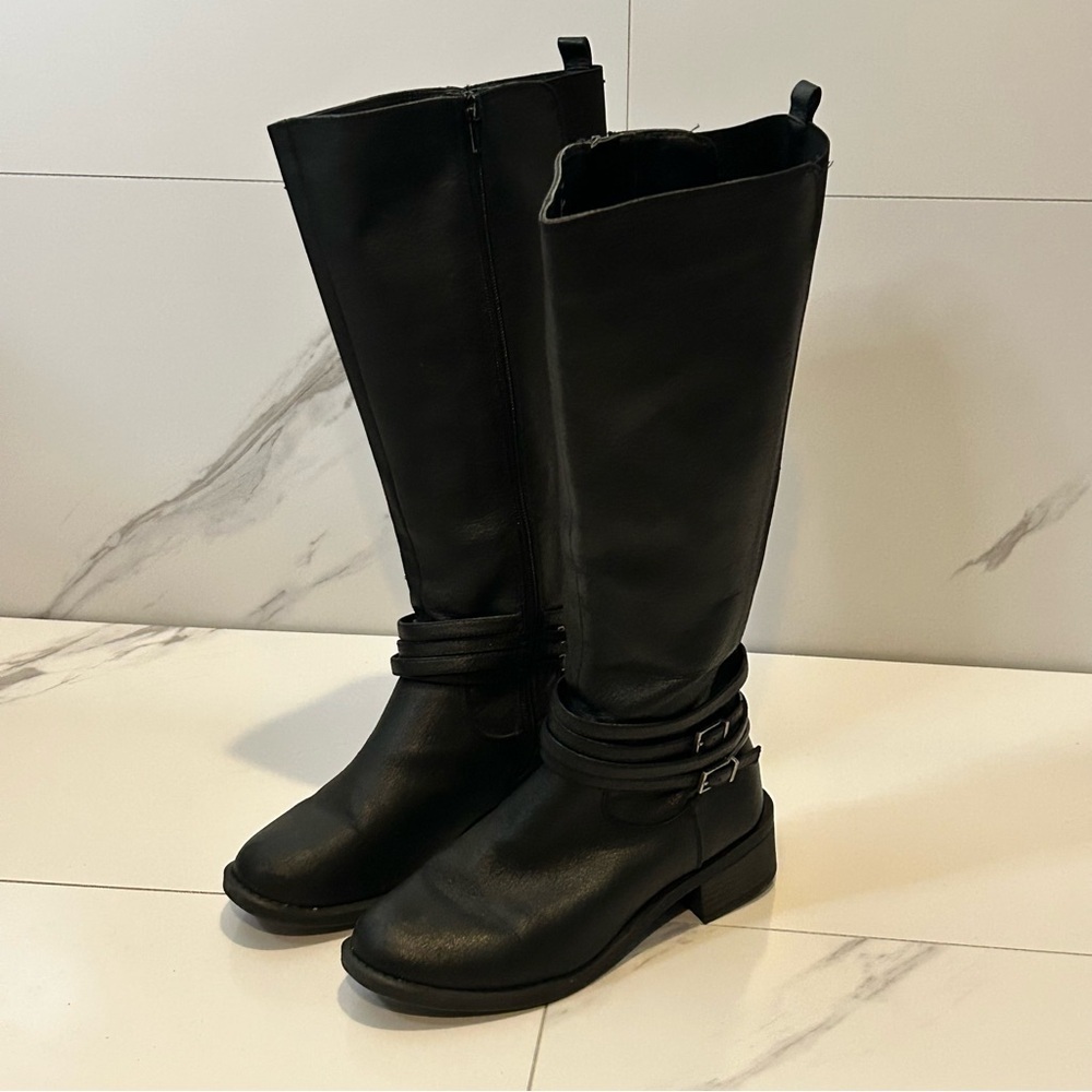White Mountain Black Tall Boots Size 6.5 Wide - Picture 5 of 8